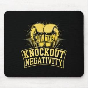 Knockout Negativity Boxer Sports Strength Gym Athl Mouse Mat