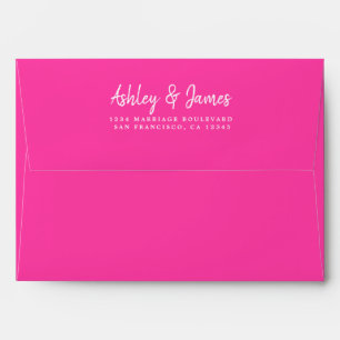 Knockout Pink Wedding Return Address Envelope