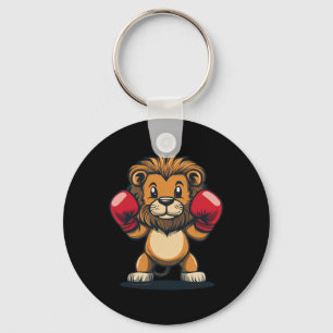 Knockout Power With This Cool Lion And Boxing Glov Key Ring