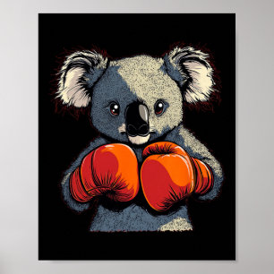 Knockout Punch From A Boxing Koala Bear With Glove Poster