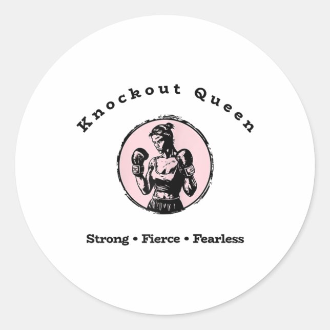 Knockout Queen  Classic Round Sticker (Front)