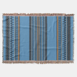 Knossos Comfort: Minoan Sky Blue Woven  Throw Blanket