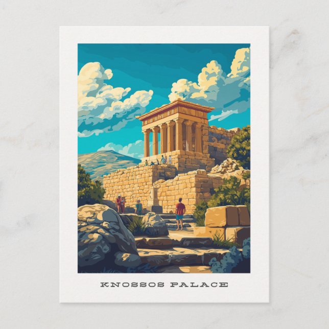 Knossos Palace Crete Greece Travel Postcard (Front)