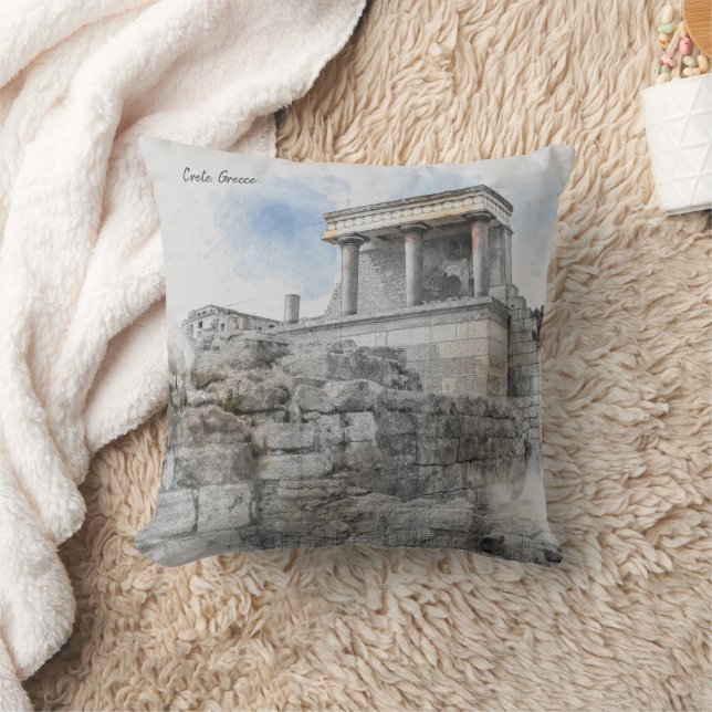 Knossos Palace Crete Throw Pillow – Ancient Greece (Blanket)