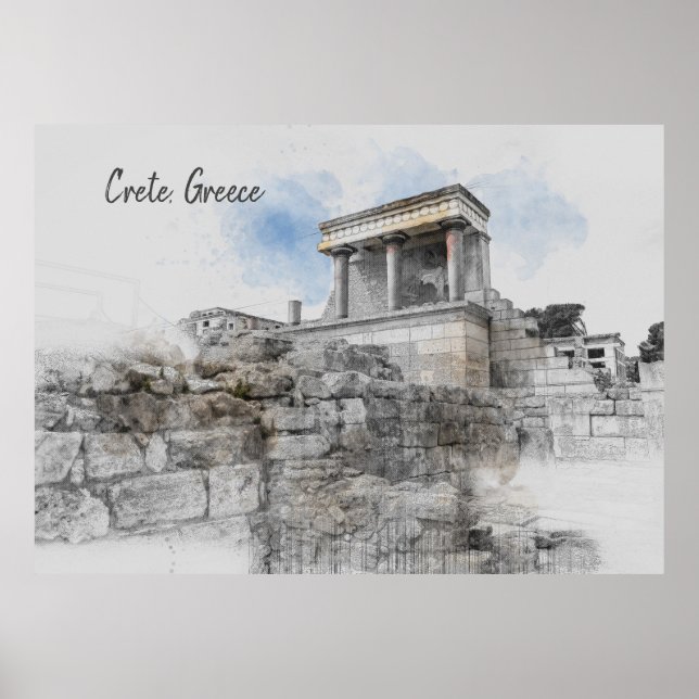 Knossos Palace Poster – Ancient Minoan Ruins (Front)