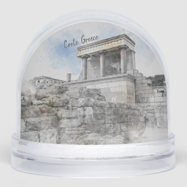 Knossos Palace Snow Globe – Heraklion Crete Greece (Front)