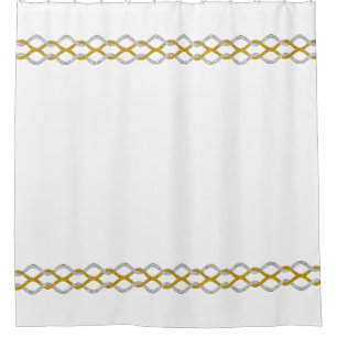 Knot Border - gold silver + your back Shower Curtain