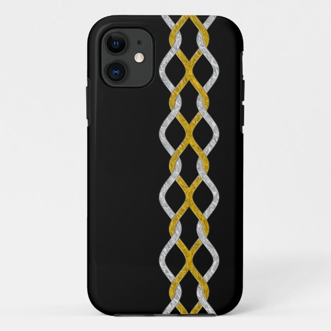 Knot Border gold silver + your backg. name address Case-Mate iPhone Case (Back)