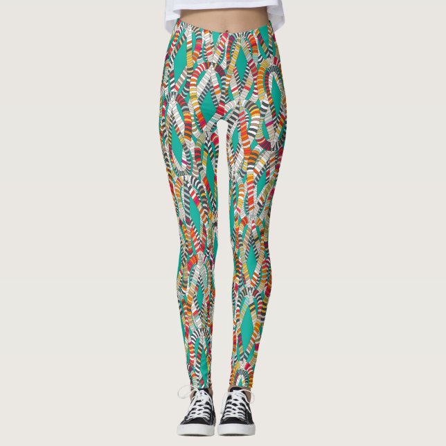 knot drop turquoise leggings (Front)