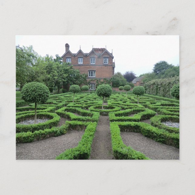 Knot Garden at Old Moseley Hall Postcard (Front)