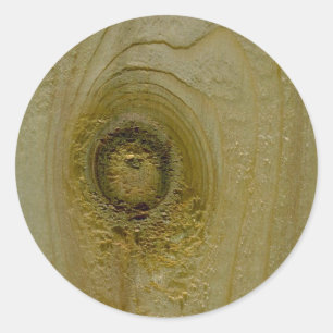 Knot in wood classic round sticker