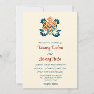 Knot Of Happiness   Tibetan Wedding  Invitation