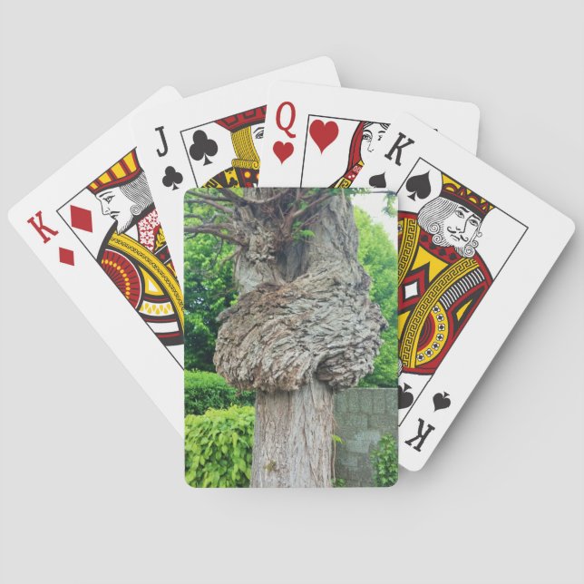 Knot on Tree Trunk, Knar, Nature Green Playing Cards (Back)
