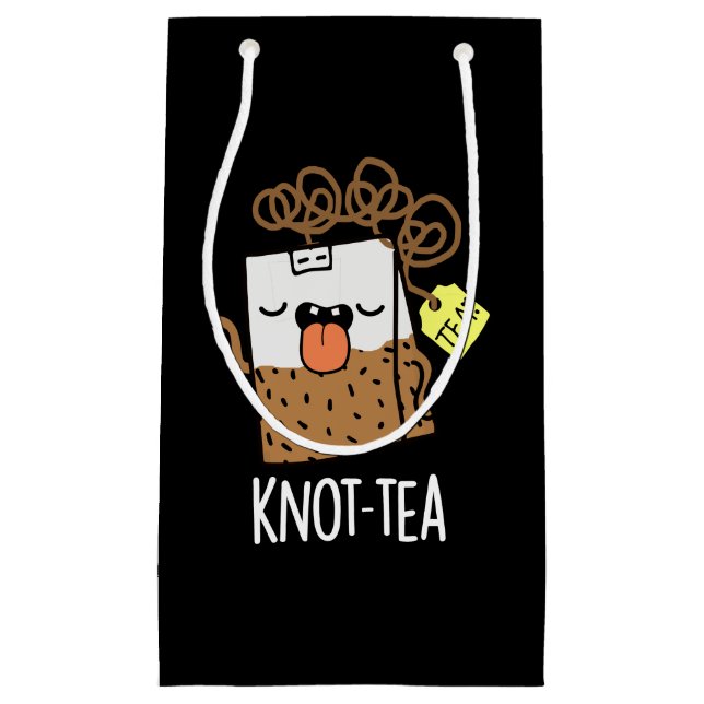 Knot-tea Funny Tea Pun Dark BG Small Gift Bag (Front)