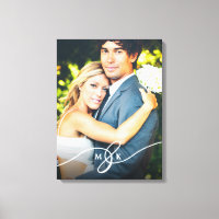 Knotted Ampersand Monogram Simple Wedding Photo