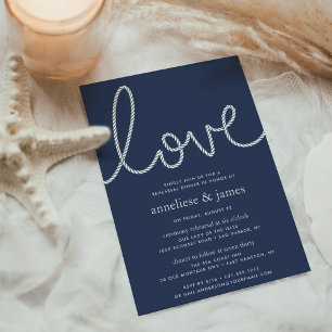 Knotted Love   Coastal Rehearsal Dinner Invitation