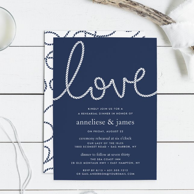 Knotted Love Rehearsal Dinner Invitation (Creator Uploaded)