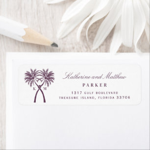Knotted Palm Trees Tropical Beach Wedding Address