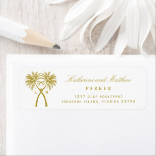 Knotted Palm Trees Tropical Beach Wedding Address