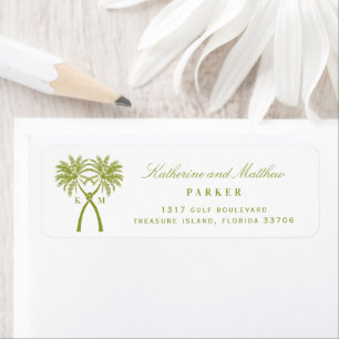 Knotted Palm Trees Tropical Beach Wedding Address
