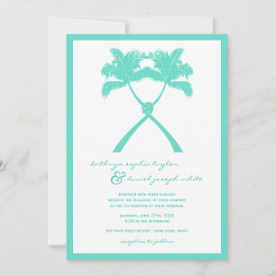 Knotted Palm Trees Tropical Destination Wedding Invitation