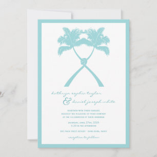 Knotted Palm Trees Tropical Destination Wedding Invitation