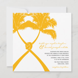 Knotted Palm Trees Tropical Destination Wedding Invitation