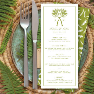 Knotted Palm Trees Tropical Destination Wedding Menu