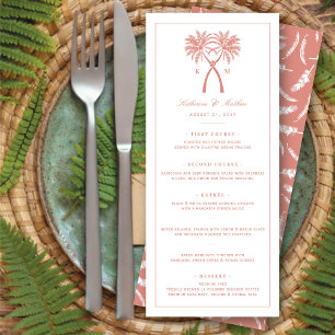 Knotted Palm Trees Tropical Destination Wedding Menu