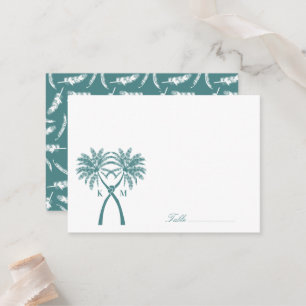 Knotted Palm Trees Tropical Destination Wedding Place Card
