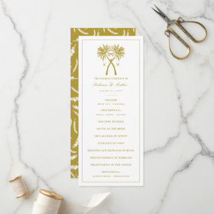 Knotted Palm Trees Tropical Destination Wedding Programme