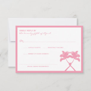 Knotted Palm Trees Tropical Destination Wedding RSVP Card