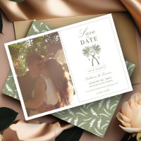 Knotted Palm Trees Tropical Wedding Save The Date