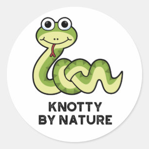 Knotty By Nature Funny Snake Pun  Classic Round Sticker