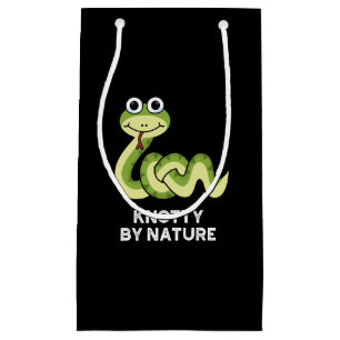 Knotty By Nature Funny Snake Pun Dark BG Small Gift Bag