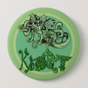 Knotty! Celtic Knot lil Dragon ~Buttons 10 Cm Round Badge