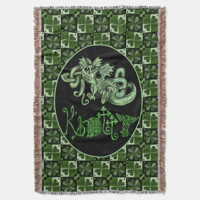 Knotty Dragon Throw Blanket (Front Vertical)