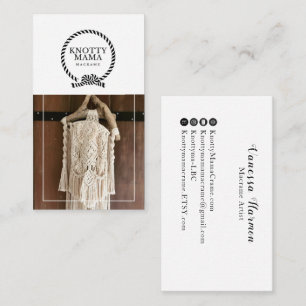 Knotty Mama White Border Business Card