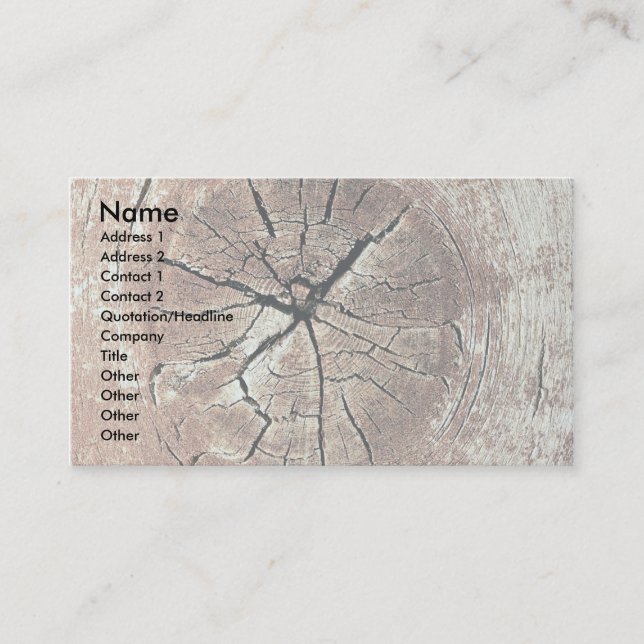 Knotty wood business card (Front)