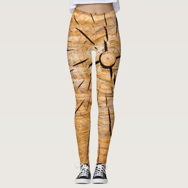 Knotty Wood Slice of Life Leggings (Front)