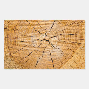 Knotty Wood Slice of Life Rectangular Sticker