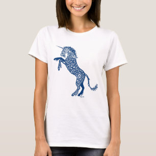 Knotwork Blue Unicorn T-Shirt