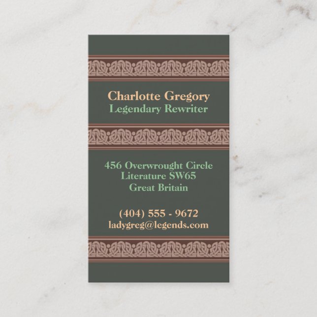 Knotwork Border Business Cards, Style A Business Card (Front)