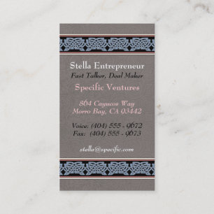 Knotwork Border Business Cards, Style B Business Card