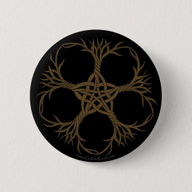 Knotwork Vines 6 Cm Round Badge (Front)