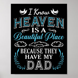 Know Heaven Dad In Heaven Missing Dad Gift Father Poster