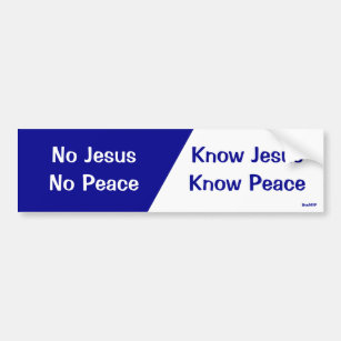 Know Jesus, Know Peace Bumper Sticker