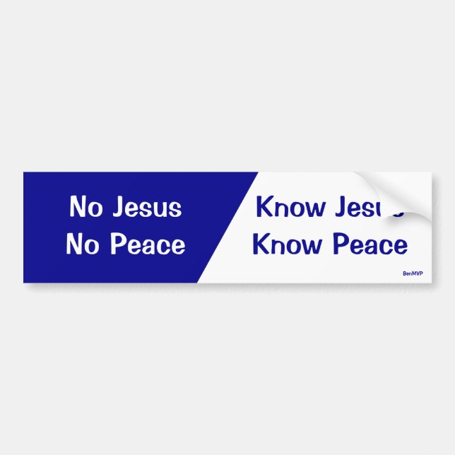 Know Jesus, Know Peace Bumper Sticker (Front)
