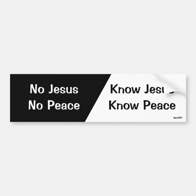 Know Jesus, Know Peace Bumper Sticker (Front)