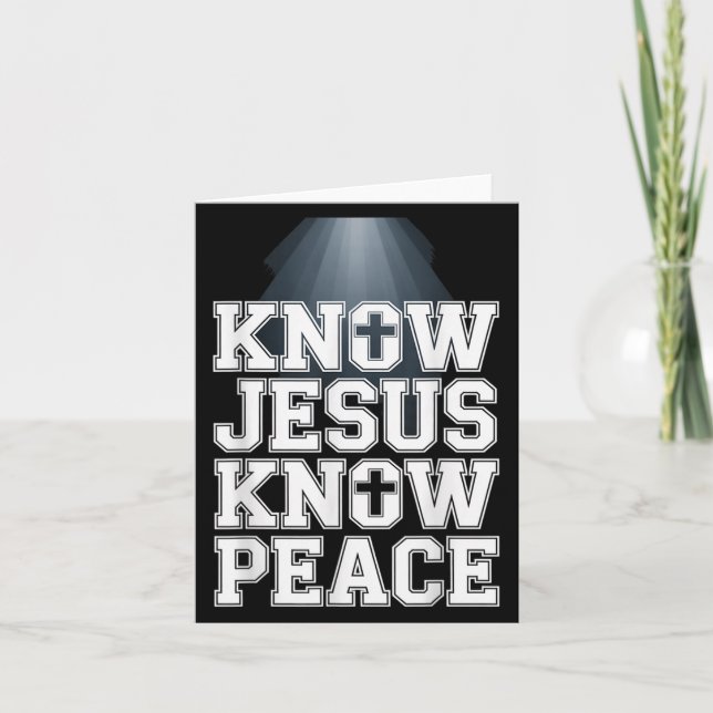 Know Jesus Know Peace Christian Graphic Design Fai Card (Front)
